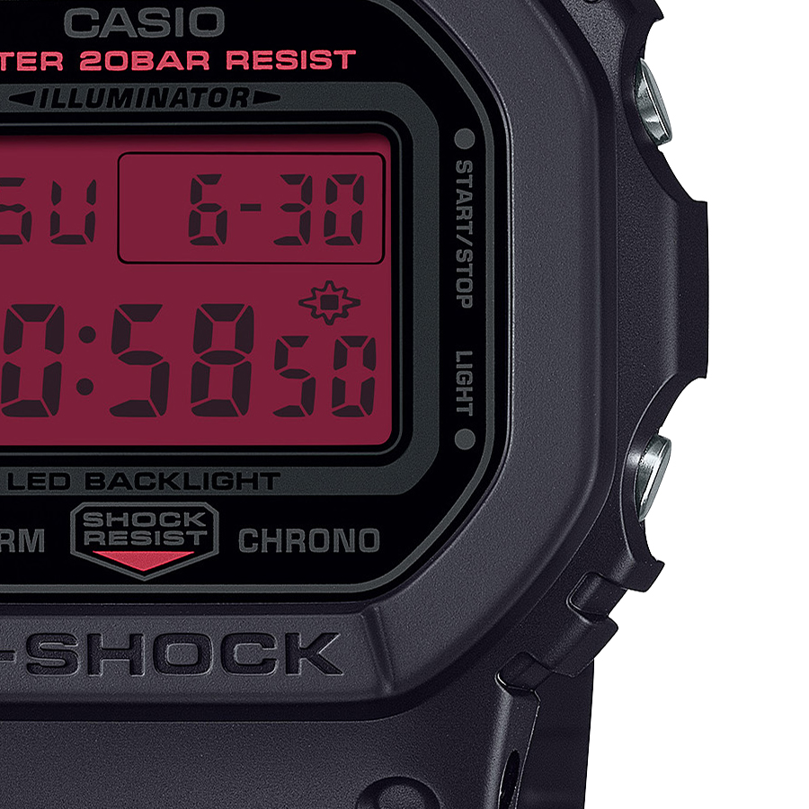 G-SHOCK ブラック&ボールドレッド DW-5600BBR-1JF メンズ 腕時計 電池