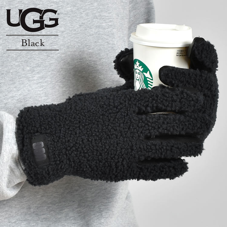 UGG（アグ） グローブ 手袋 ボア メンズ スマホ対応 防寒 防風 暖かい