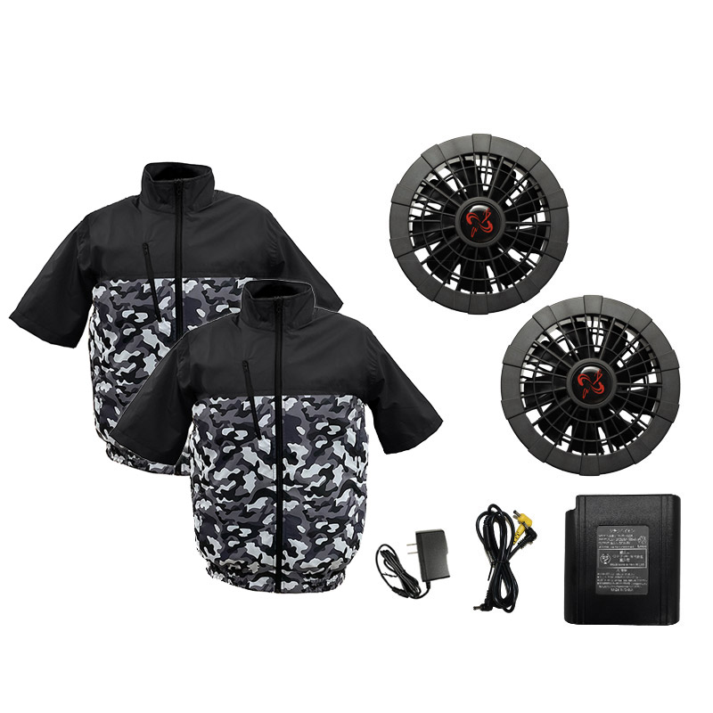 服2枚付き 空調ウェア 空調作業服 半袖 フルセット 2025 最強 ファン