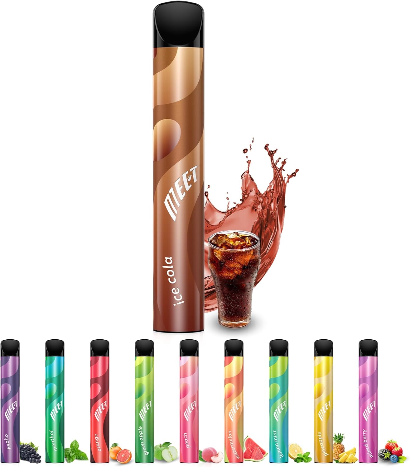 電子タバコ 使い捨て VAPE コーラアイス 1500回吸引可能 大容量