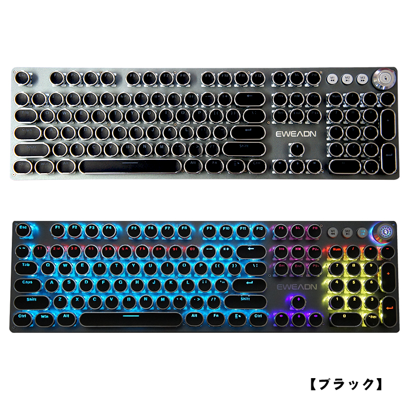 メカニカル ゲーミングキーボード 青軸 windows pc Z6 タイプライター