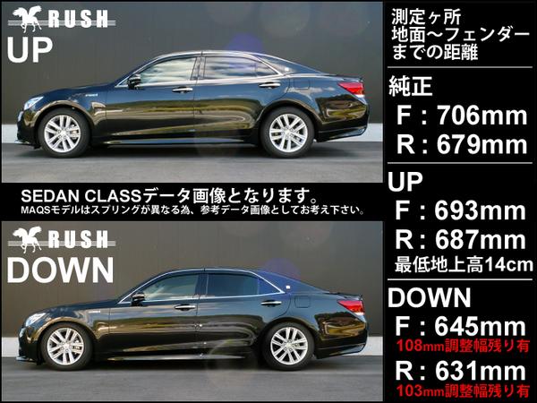 RUSH 車高調 クラウン GRS210 GRS214 AWS210 車高短 モデル フルタップ