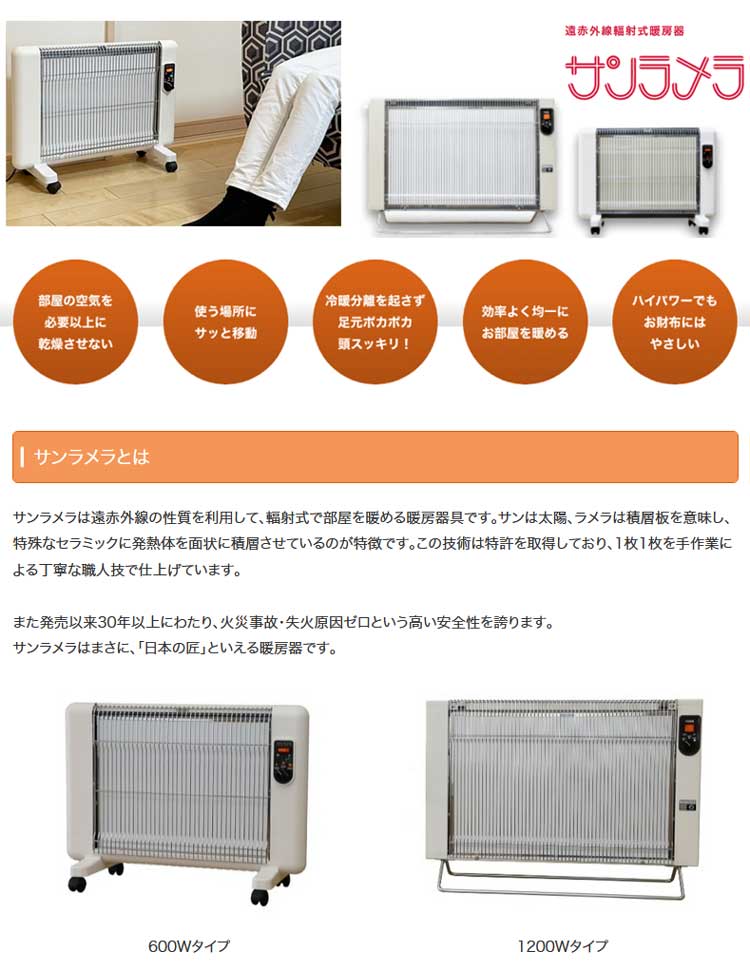 5年保証付き サンラメラ600W型 正規販売店 ブルー/グリーン/ホワイト