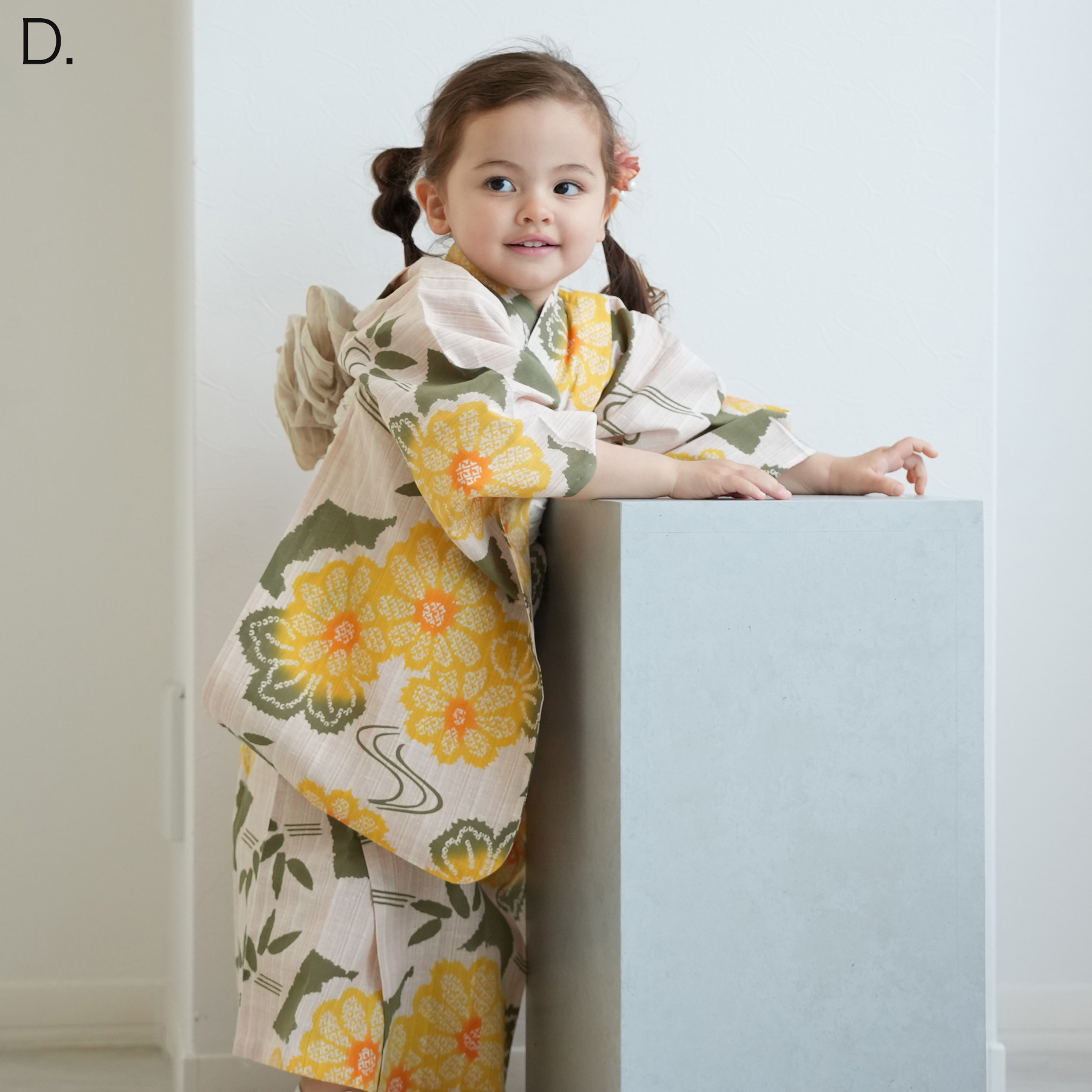 utatane 浴衣 子供 女の子 3点セット（浴衣/帯/下駄）花 菊 ピンク 赤