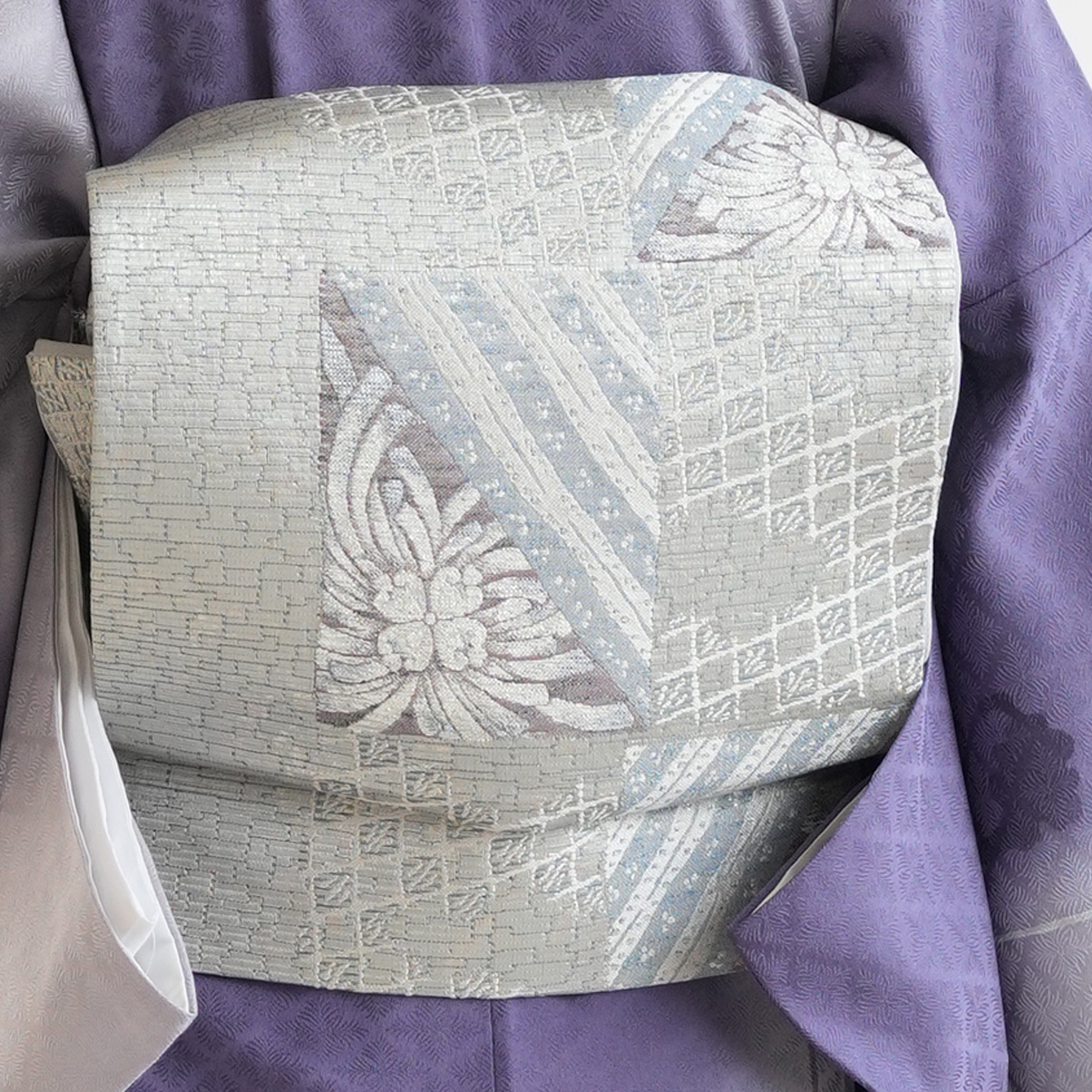 訪問着 レンタル おしゃれ 20点 フルセット 正絹 着物 花 紫系 七五三