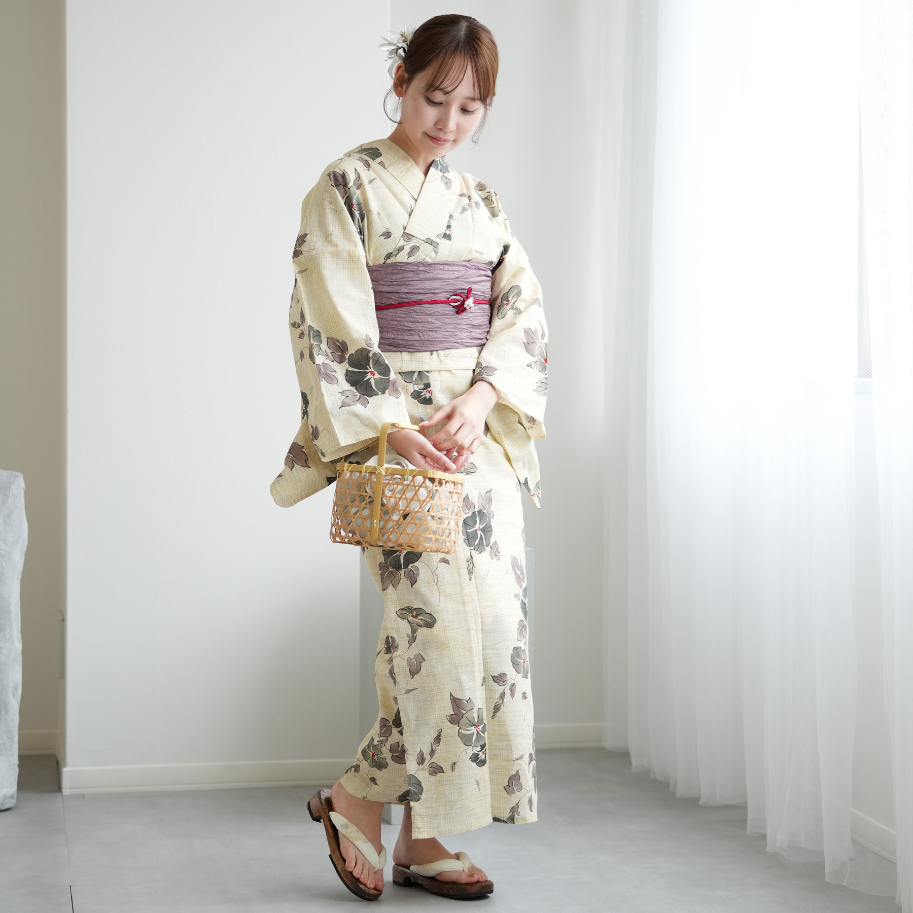 utatane 浴衣 レディース セット 浴衣/帯/下駄 フリーサイズ 古典柄