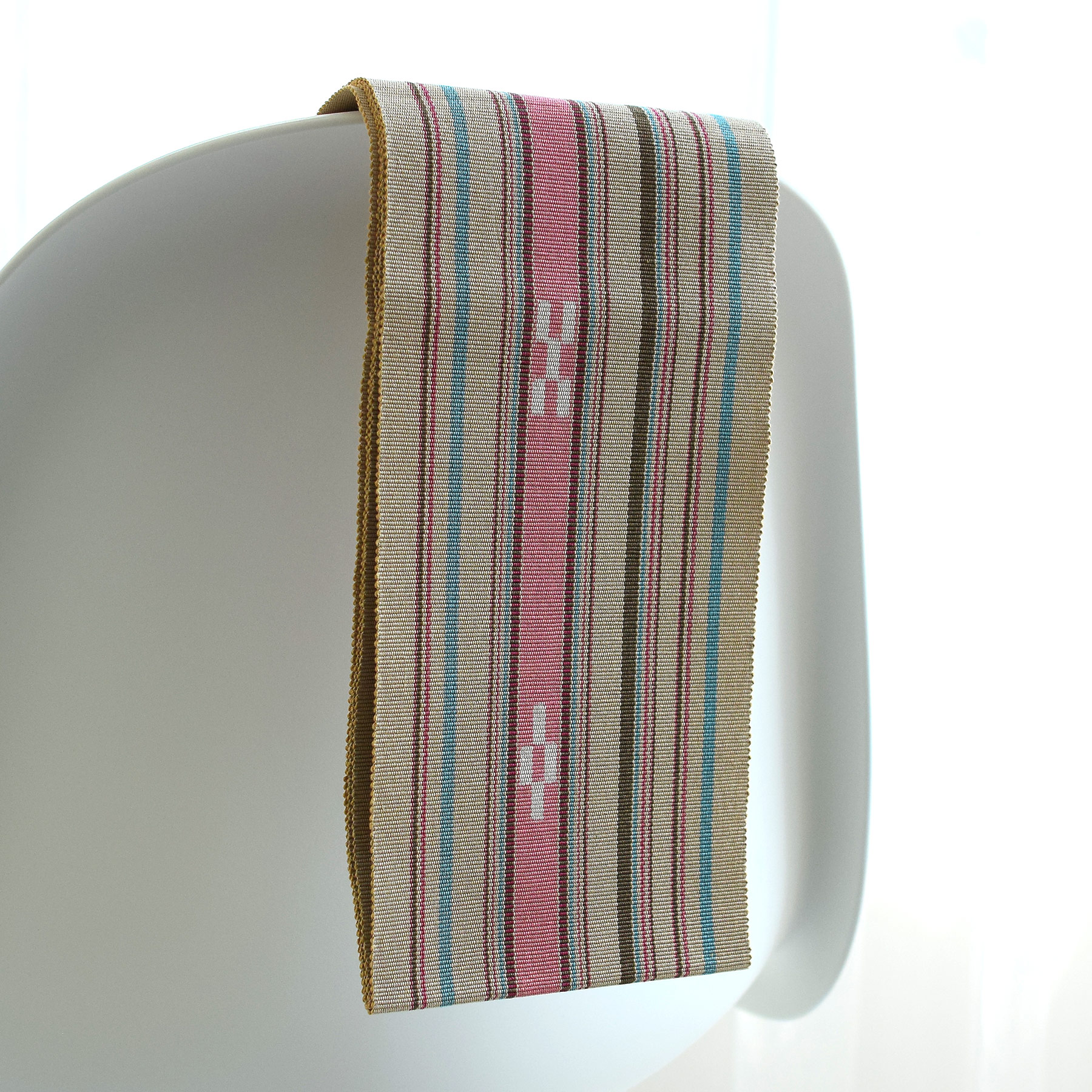 半幅帯 八重山みんさー ミンサー半幅帯 単品 草木染 ベージュ ピンク