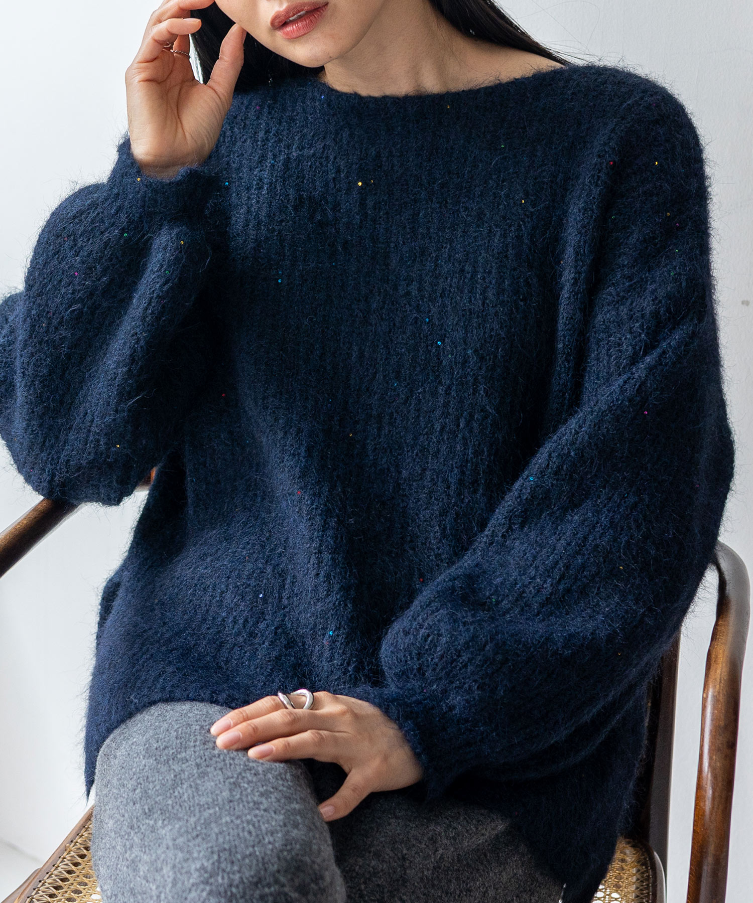 VitaFelice（ヴィータフェリーチェ） SALE スパンコール ラメ ニット