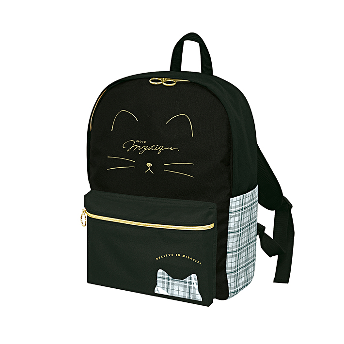 CRUX（クラックス） ネコフェイスリュック 12L グレーチェック柄