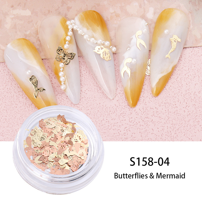 デコパーツ (100) ネイルパーツ 4種類 いちご さくらんぼ 唇 王冠 蝶々