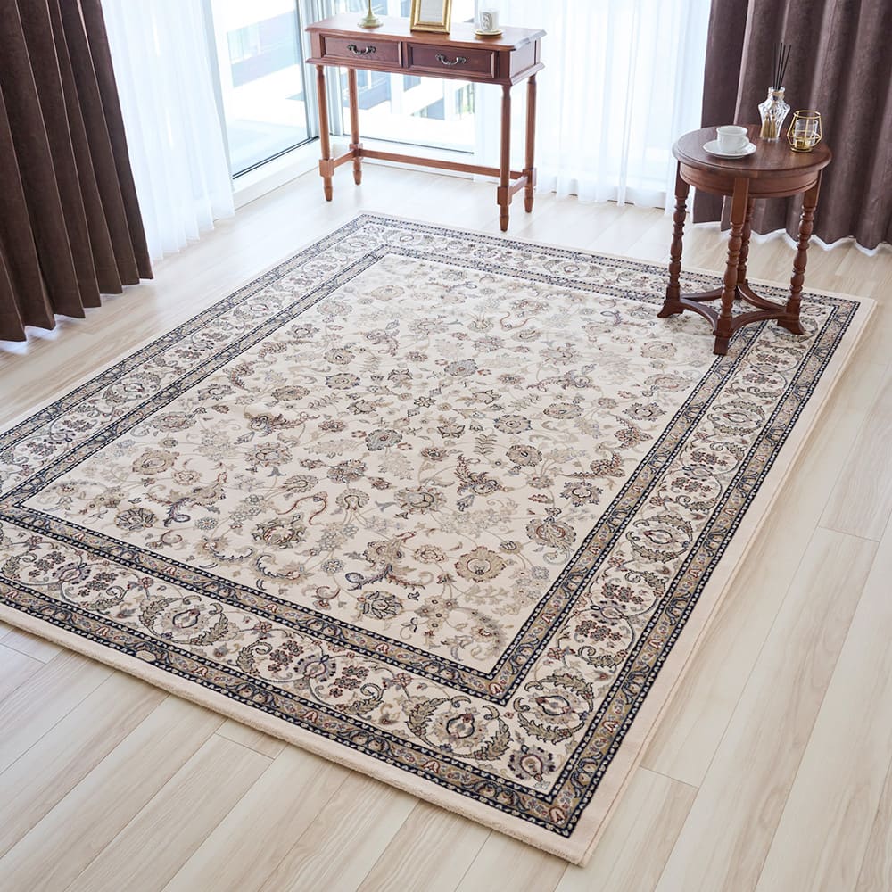 ラグ カーペット 絨毯 ベルギー製 床暖房OK 幅240cm長さ340cm 花柄