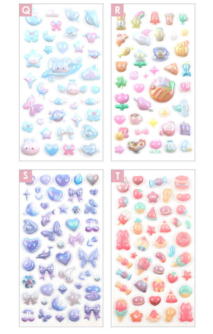 ボンボンシール 【5枚ランダムセット】 ドロップシール ぷくぷくシール