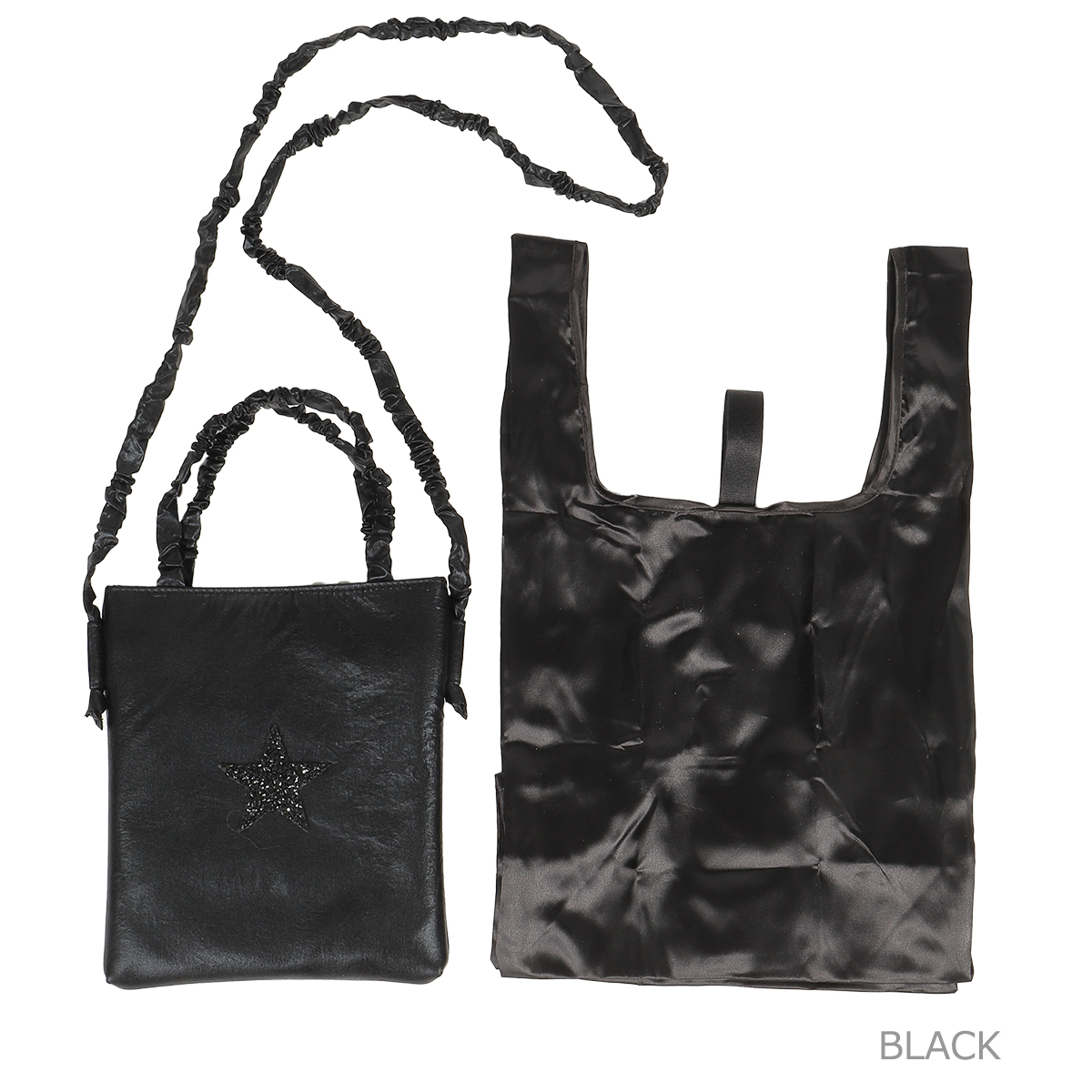 ナイロンメタリックエコバッグ付きスマホポシェットスマホショルダー