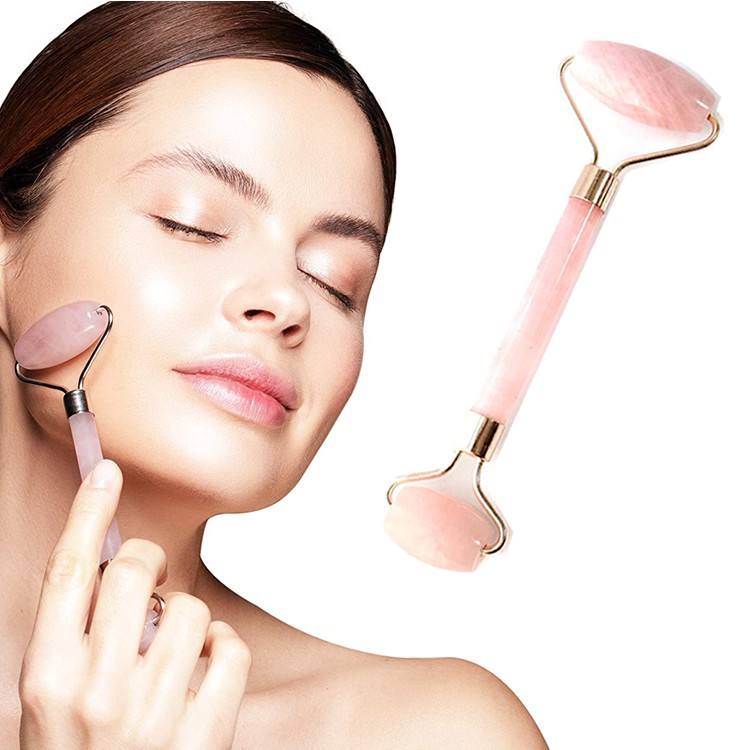 美顔ローラー フェイスローラー フェイスケア 小顔 ローズクォーツ