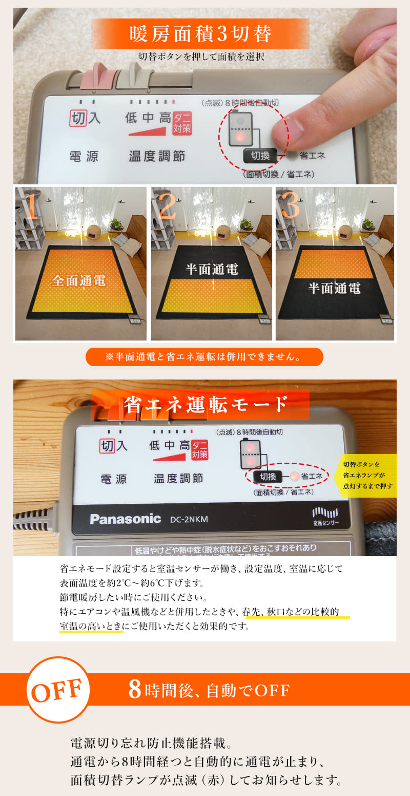 Panasonic（パナソニック） ホットカーペット 2畳用 DC-2NKM 176x176cm