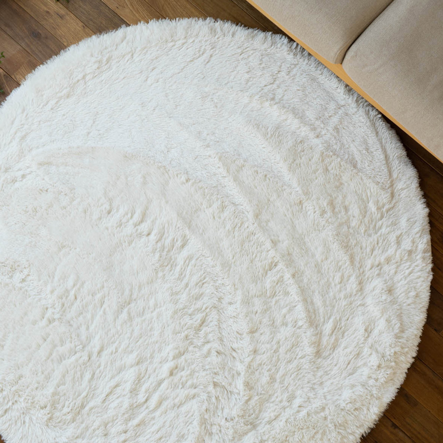 サヤンサヤン ラグ 円形 洗える 丸 直径 190 サラふわ シャギーラグ