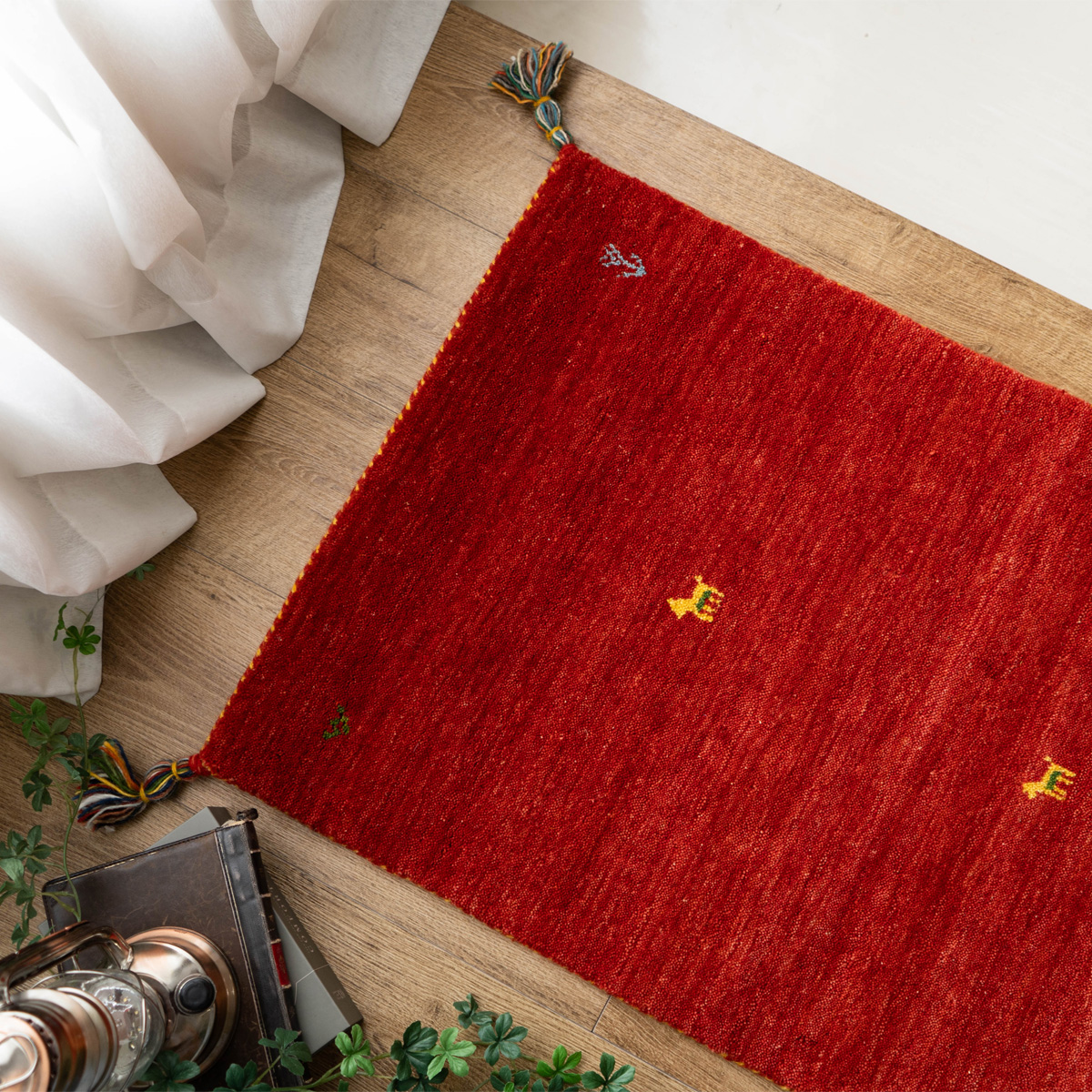 サヤンサヤン 手織り ギャベ ギャッベ 玄関マット アクセントラグ