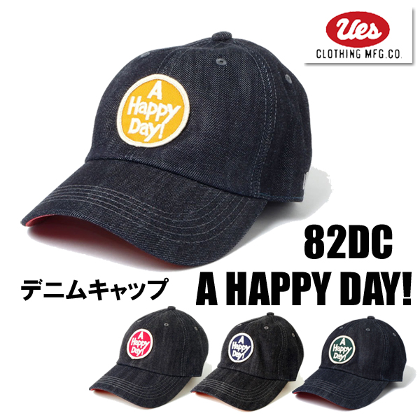 UES（ウエス） ベースボールキャップ 82DC A HAPPY DAY ワッペン
