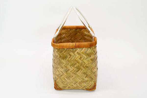 市場かご 市場籠 よこ型L 竹かご 皮竹 外皮 竹かごバッグ : ラタン