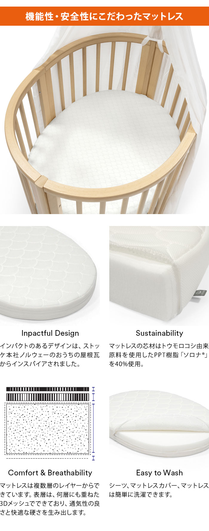 ストッケ スリーピー SLLEPI ベッド 専用マットレス付き ベビーベッド