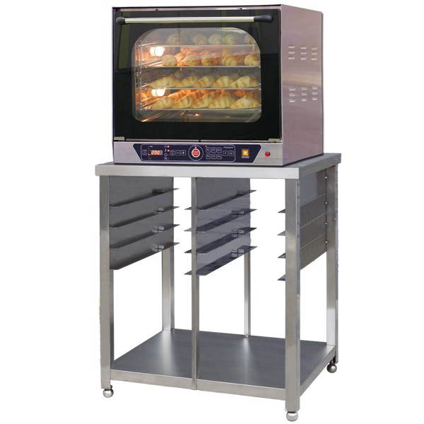 レマコム 新品 電気式 小型ベーカリーオーブン 専用架台付 天板4枚差