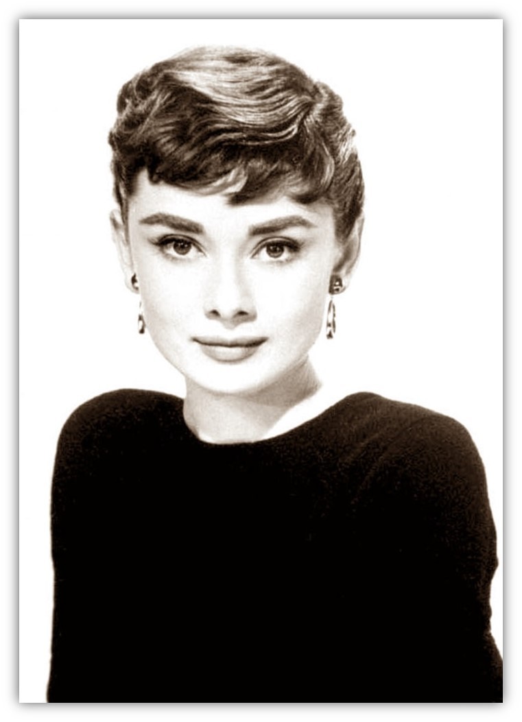 絵画風 壁紙ポスター オードリー ヘプバーン ローマの休日 1950年代