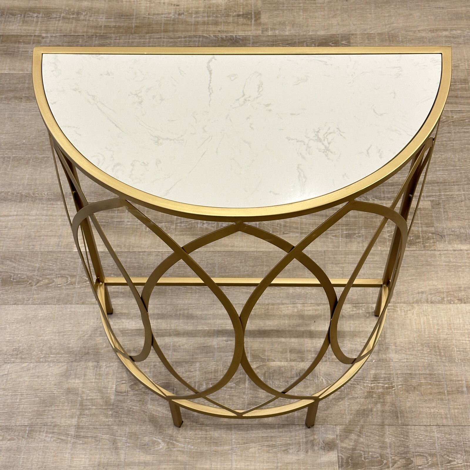 天板大理石 半円コンソールアイアン コンソール テーブル サイド