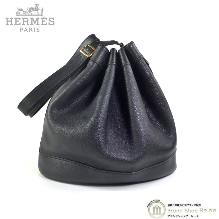 HERMES（エルメス） マーケット GM トゴ ブラック 〇G刻印 巾着