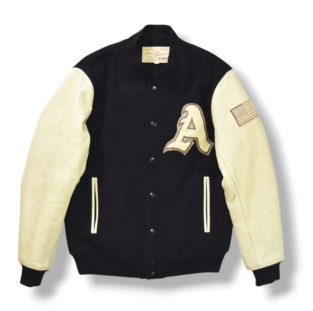 AVIREX（アヴィレックス） 【定番】 袖レザー スタジアムジャケット