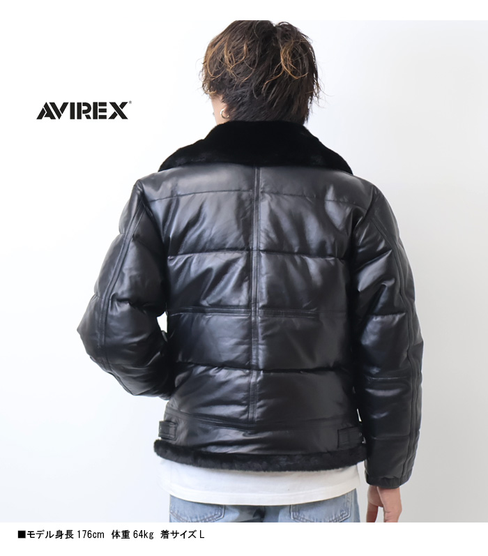 AVIREX（アヴィレックス） レザー ダウンジャケット B-3 レザー
