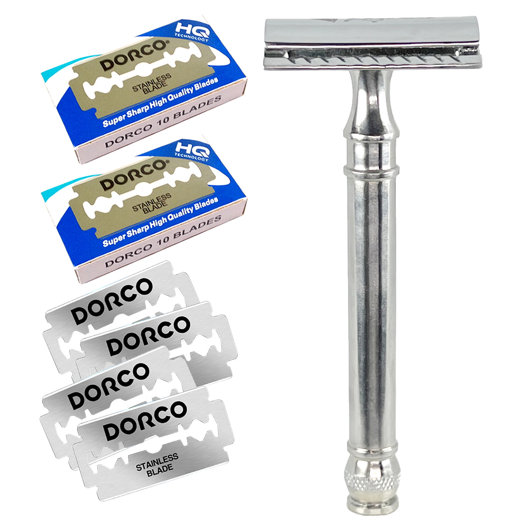 感動深剃り 両刃カミソリ 剃刀 Kazakiri W Fino ステンレス 替刃20枚