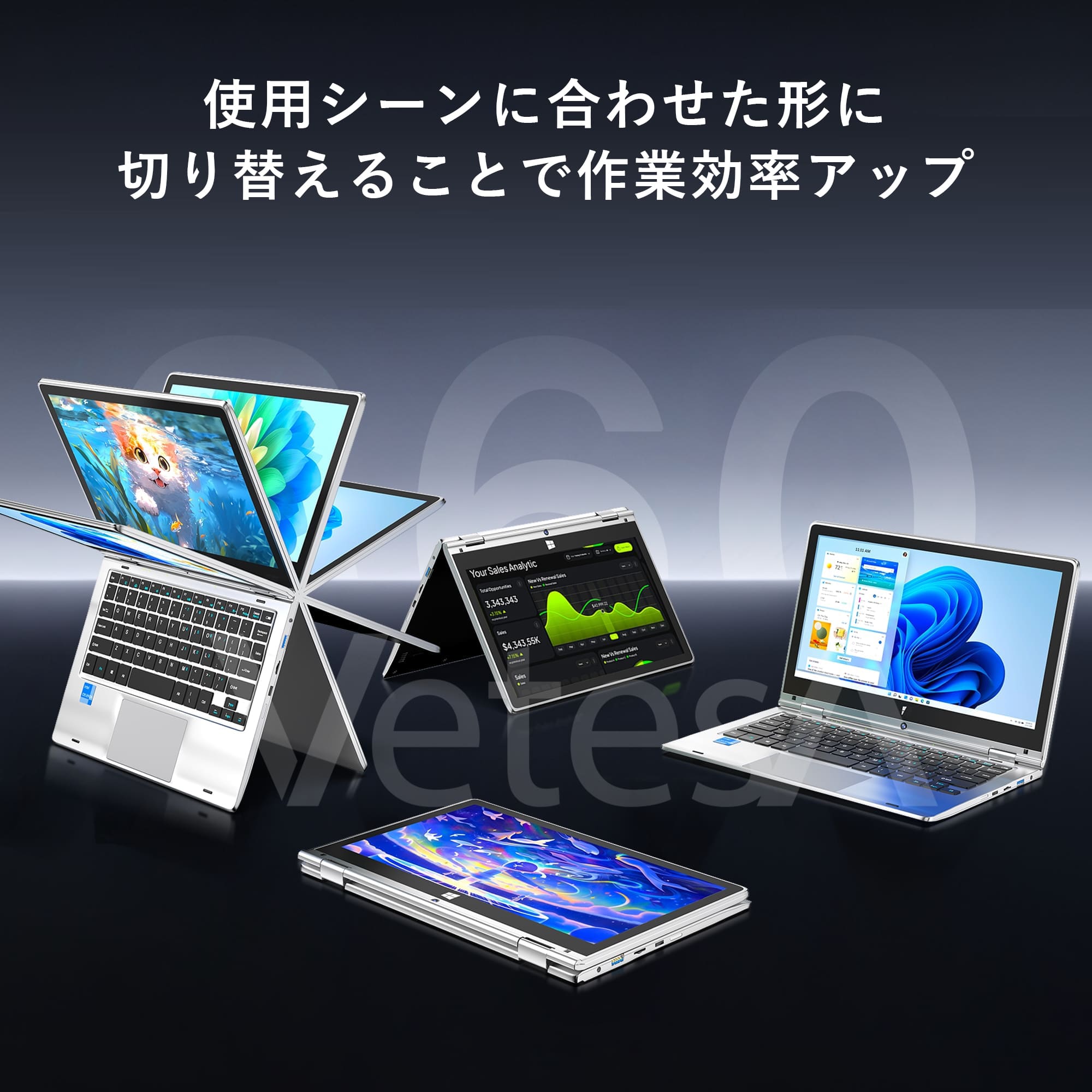 VETESA タブレット ノートパソコン 新品 タッチパネル 軽量薄型