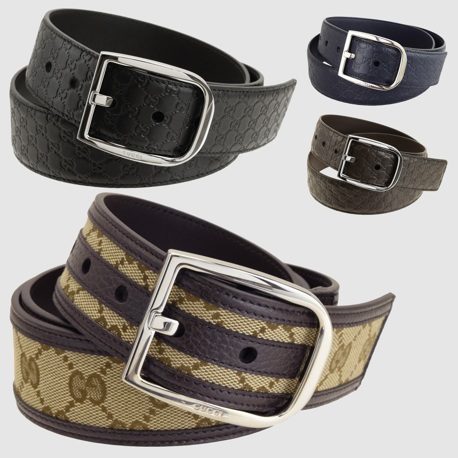 グッチシマ グッチ ベルト メンズ アウトレット GGキャンバス レザー