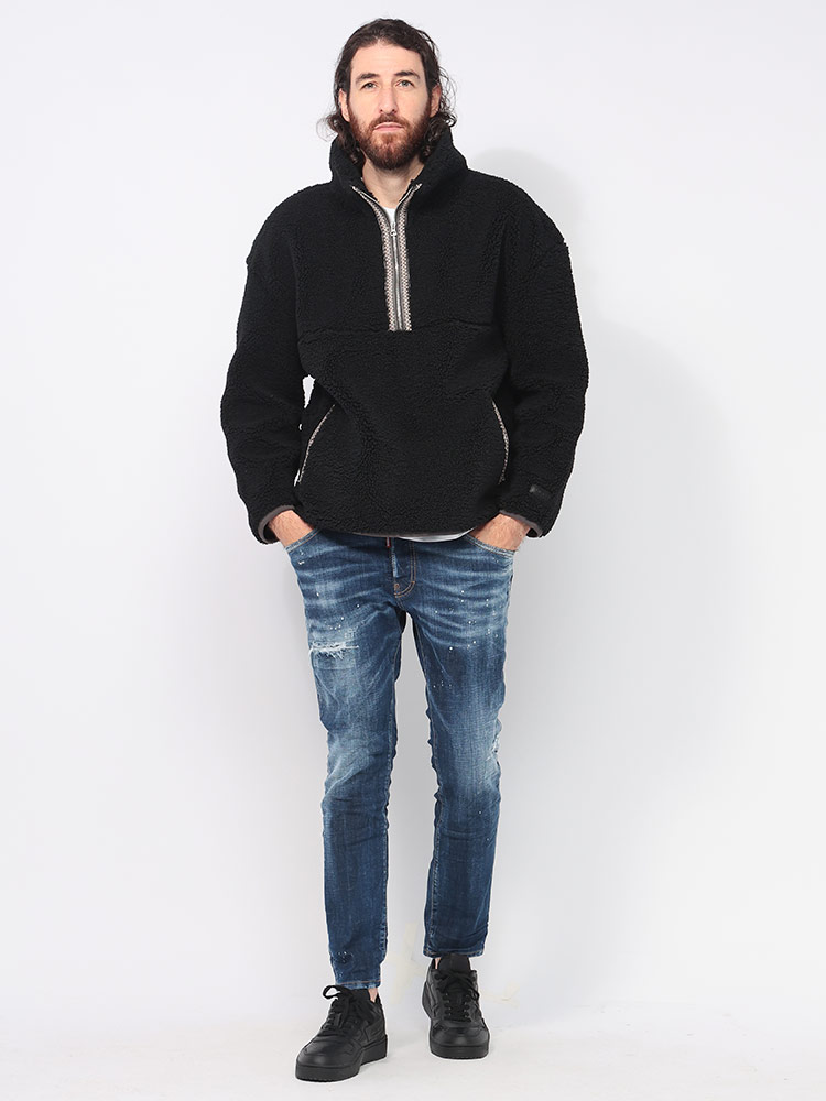 UGG（アグ） 裏フリース ハーフジップ ボアジャケット メンズ braid