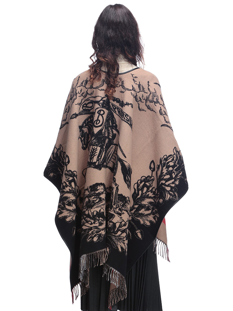 BURBERRY（バーバリー） リバーシブル ウール チェック×総柄 ケープ