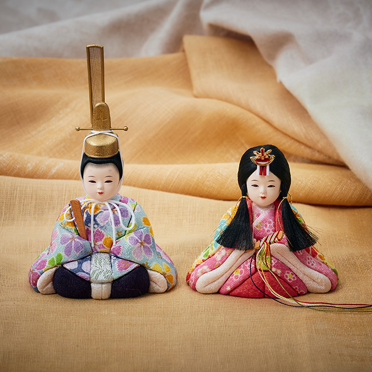 smart-i 雛人形 木目込み 木製 コンパクト ひな人形 のどか 二段 日本