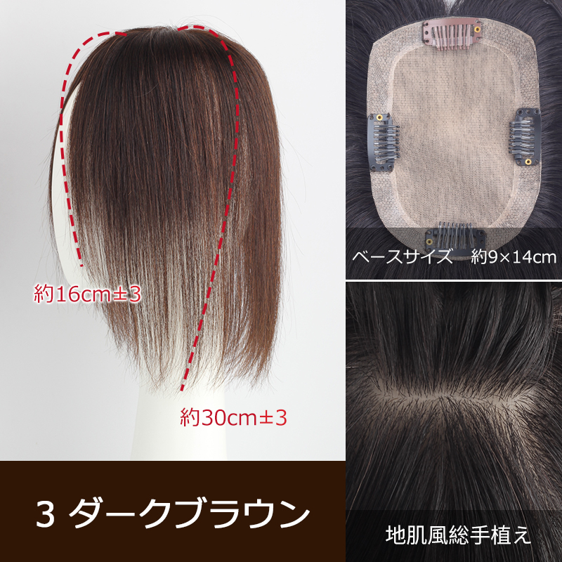 私元気 部分ウィッグ 全国カット 返品交換OK 大面積 9×14cm 自然 通気