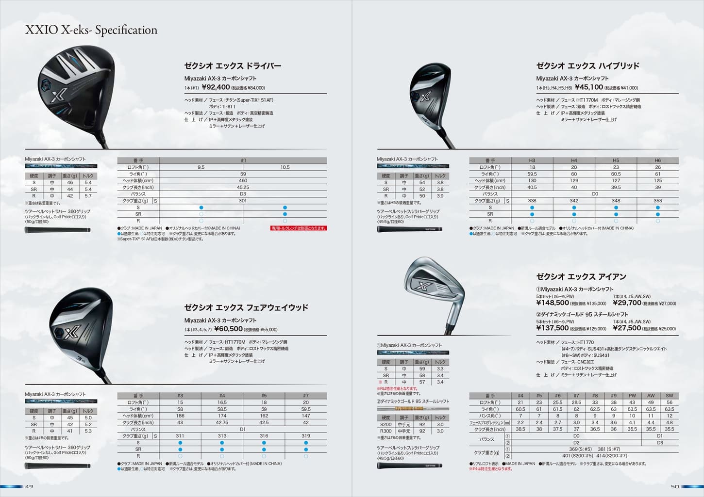 XXIO ダンロップ ゼクシオエックス アイアン 5本セット(＃6〜9、PW
