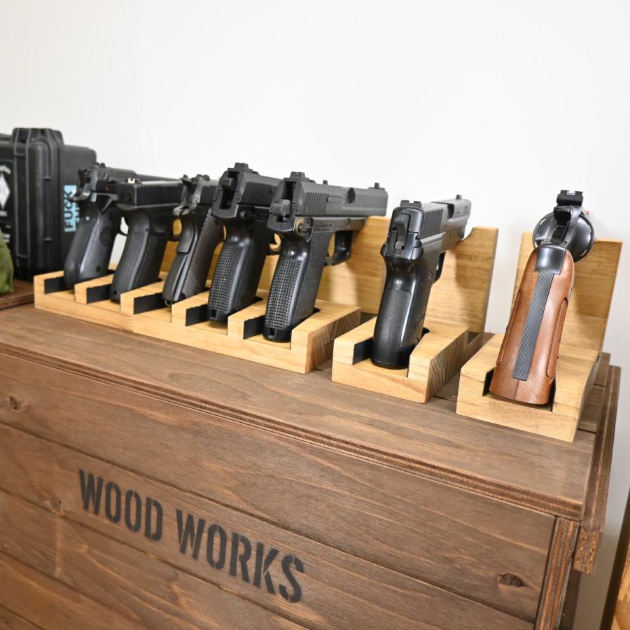 WOODWORKS ガンスタンド 5丁掛 木製 日本製 【 ガンラック サバゲー