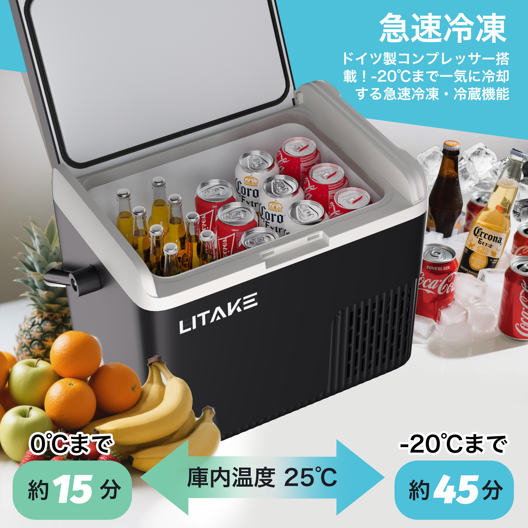 爆買 ポータブル冷蔵庫 車載冷蔵庫 18L トラック 車載冷凍冷蔵庫 -20