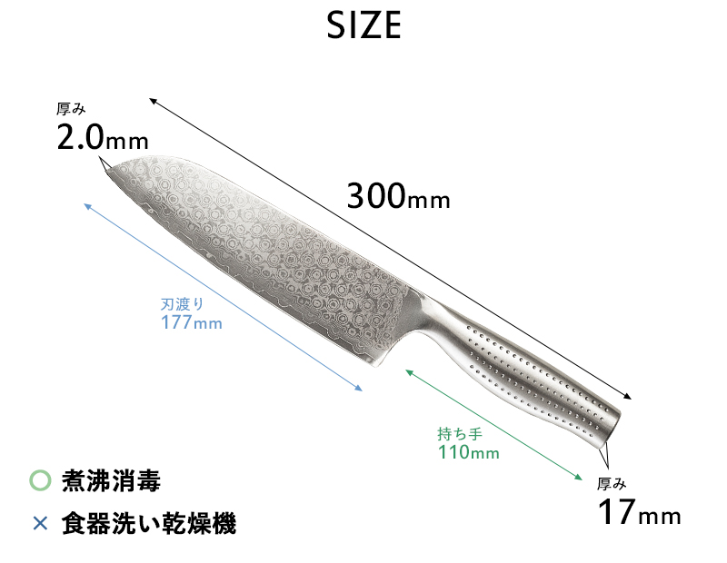 MEYER（マイヤー） 特典付 ダマスカス 三徳包丁 ステンレス鋼 ナイフ