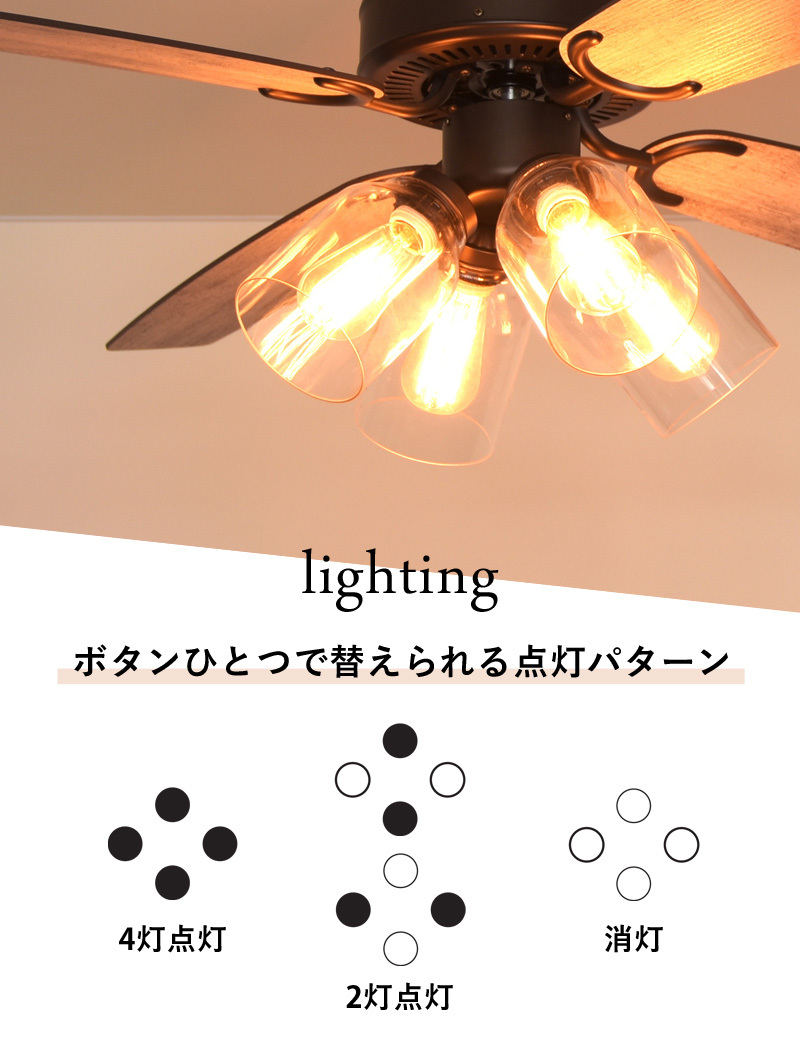 JAVALO ELF 特典付 VINTAGE Collection シーリングファン 4灯 JE-CF027