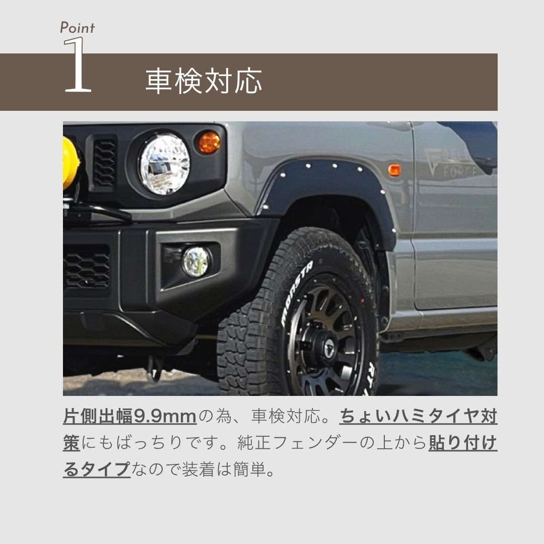 RIVAI OFFROAD 限定特価 車検対応 9.9mm JB64 オーバーフェンダー 安心