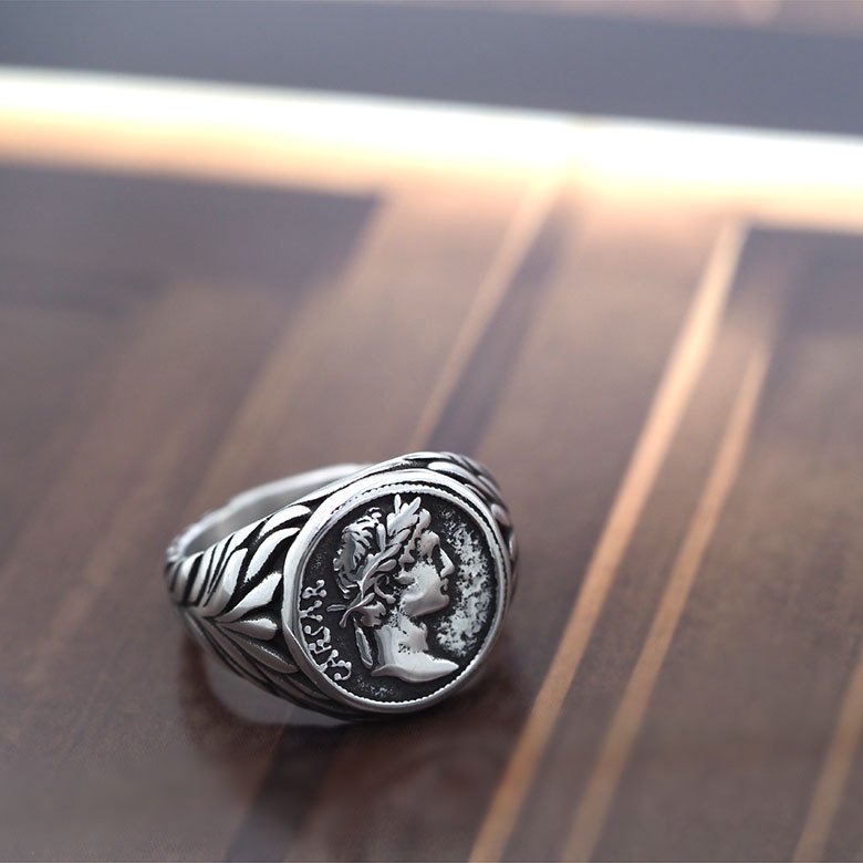 リング 指輪 ステンレス メンズ カエサル 月桂樹 アクセサリー sr0166