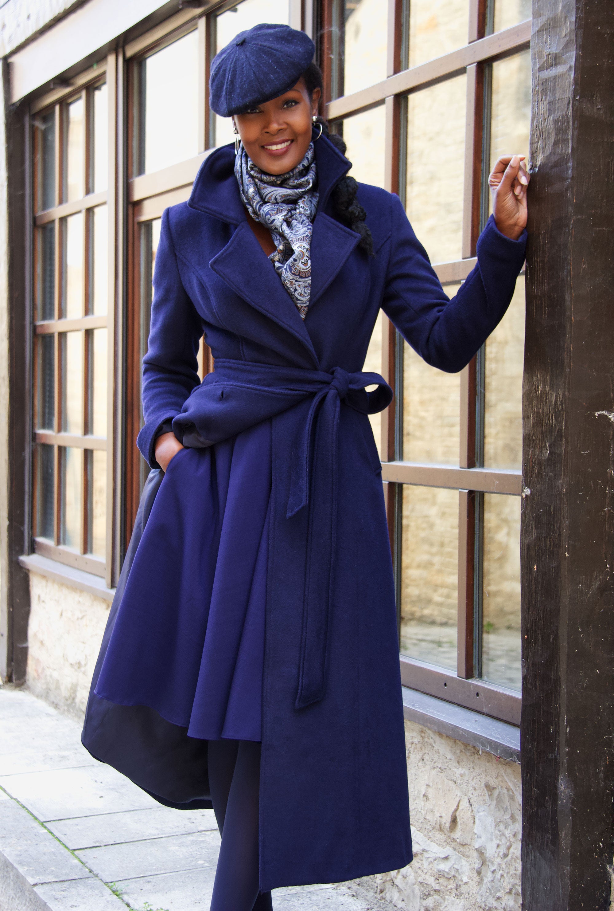 Handmade Wool Blend Coat – Vintage Belted Winter Overcoat