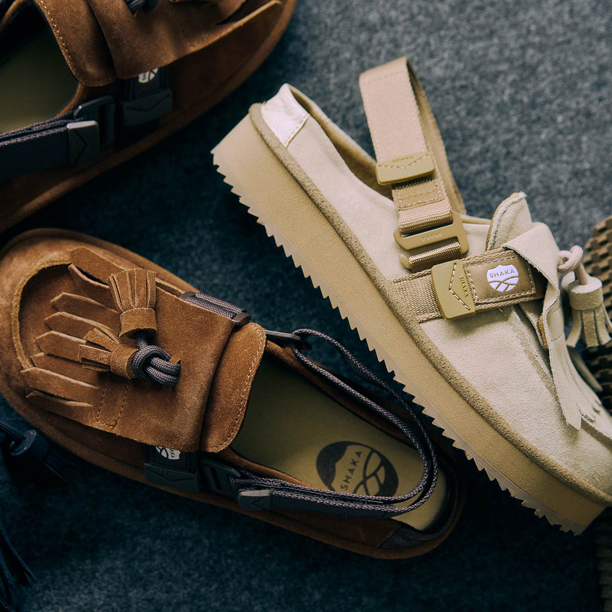 SHAKA キルトタッセル サンダル MOC MULE TASSEL SUEDE [メンズ