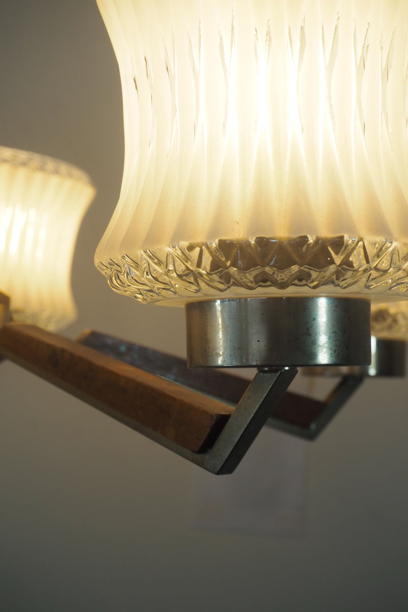 5灯カッティングガラスシャンデリア ヴィンテージ SHARK ATTACK