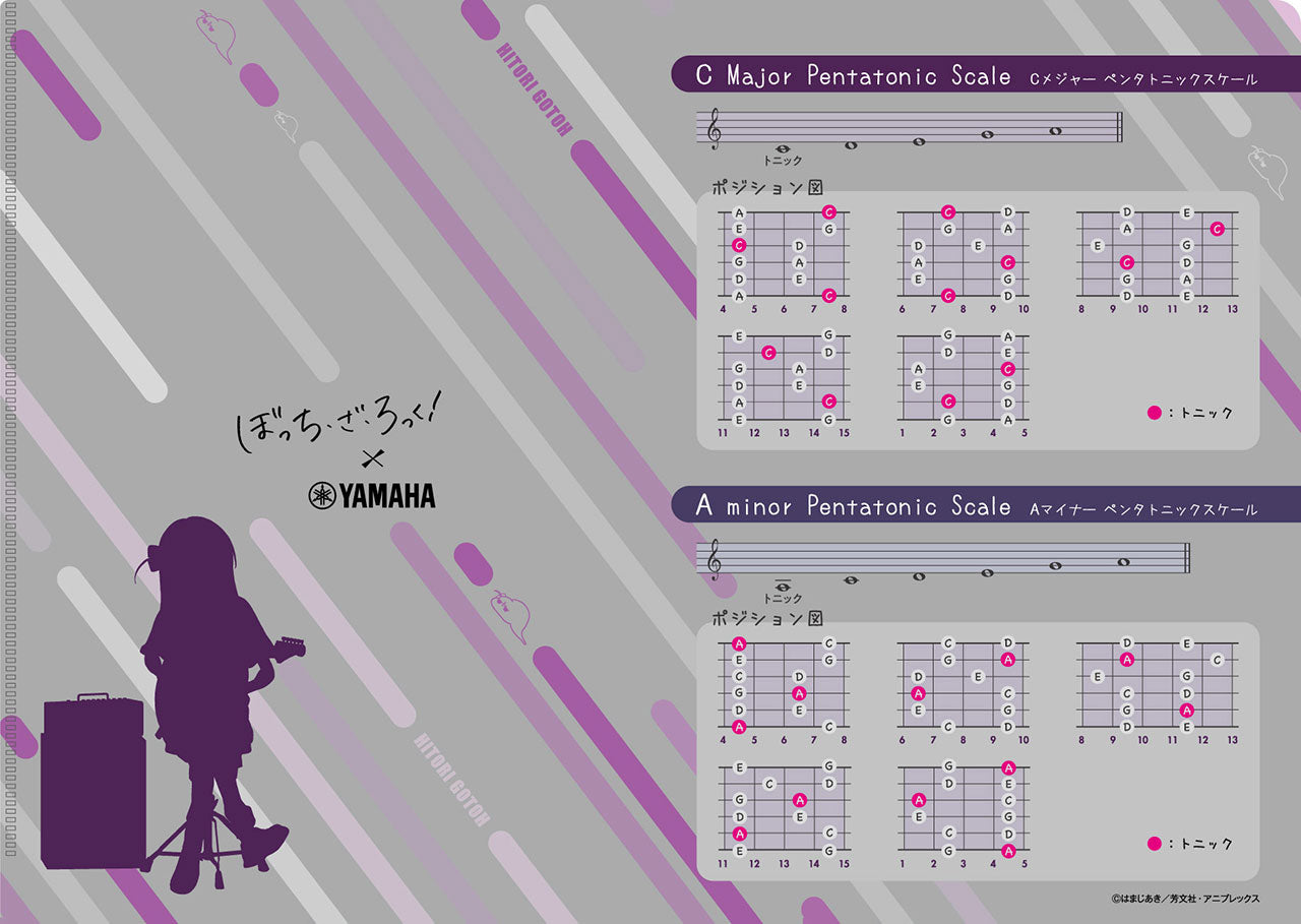アニメ「ぼっち・ざ・ろっく！」×ヤマハ コード早見表クリアファイル