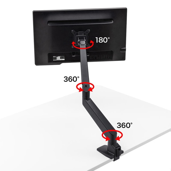 サンワサプライ 多関節液晶モニターアーム 水平垂直可動 ブラック CR