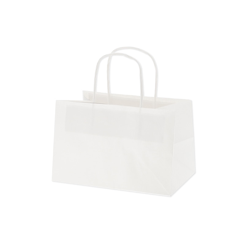 パックタケヤマ 窓付き手提げ紙袋 ウィンドウミニバッグ 白無地 紺